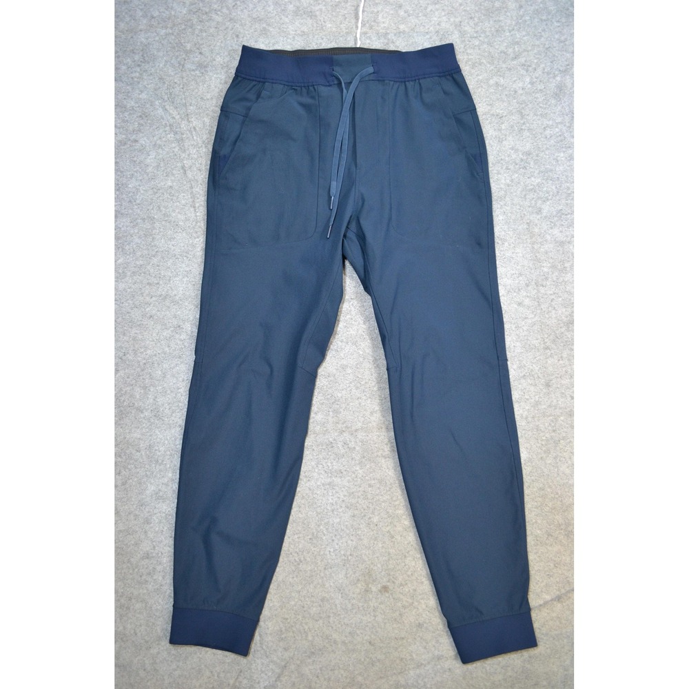 Lululemon ABC Warpstreme Jogger Pants Mens M Blue Waist Zip Pocket Cuffed Gym